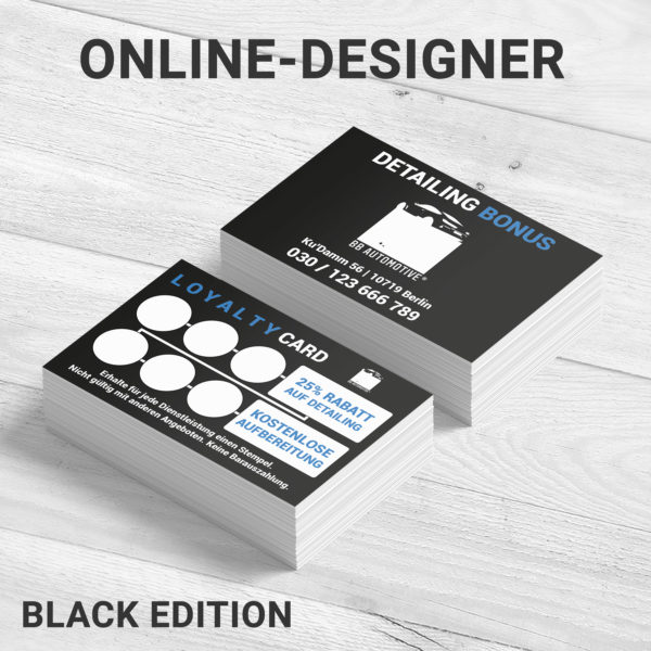Car Detailing Bonuskarten Black-Edition Online-Designer